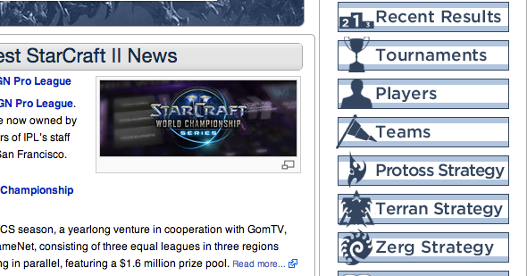 sitio web de starcraft ii