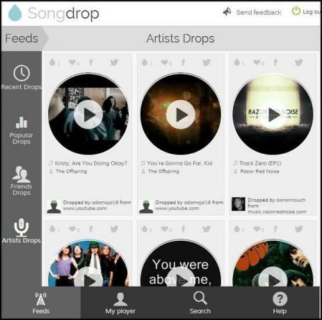 Songdrop: su servicio gratuito y favorito para guardar canciones que ni siquiera conocía hasta ahora Interfaz de Songdrop minimizada