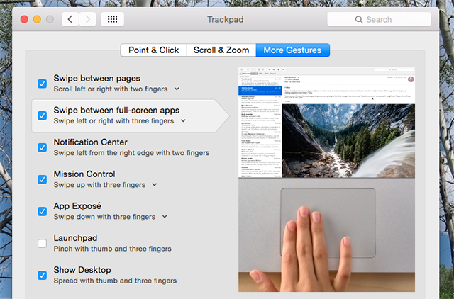 configuración de mac touchpad