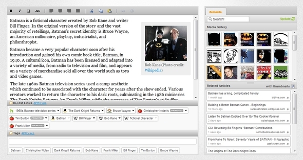 5 herramientas basadas en web para cualquier navegador que todo escritor debería usar Zemanta con editor