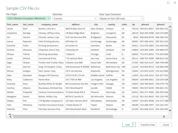 Nuevo asistente de importación de texto en Excel