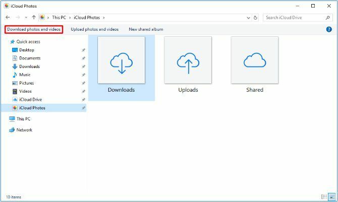 Descargue la opción de fotos y videos en iCloud para Windows