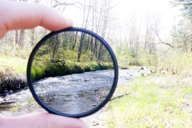 Ejemplo de efecto de fotografía de filtro de densidad neutra