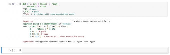 Error de anotación en Python