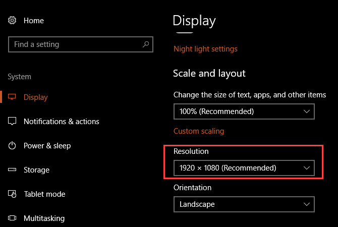 detalles del sistema de windows - resolución de pantalla