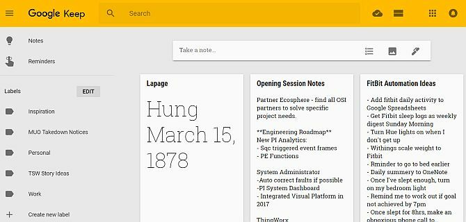 problemas con los productos de google - google keep