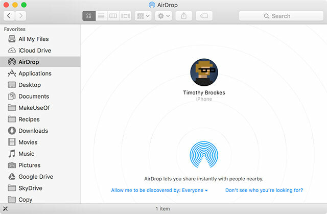 AirDrop en Mac