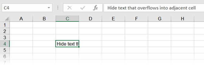 Desbordamiento de texto oculto en Excel