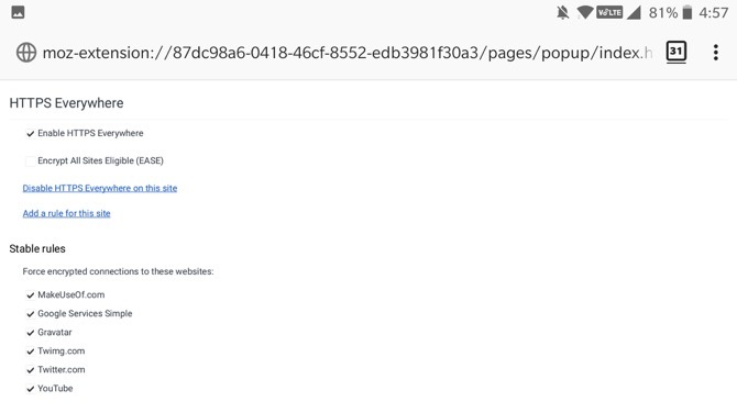 HTTPS en todas partes Firefox Android