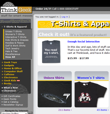 thinkgeek - camisetas geek