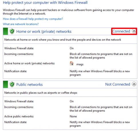revisión del firewall de Windows 7