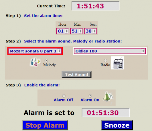 radio de alarma en línea