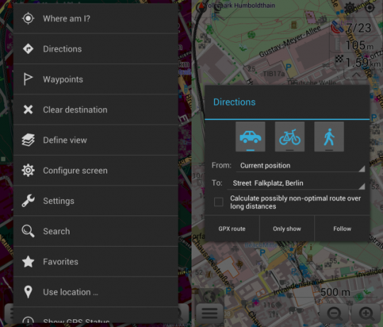 OsmAnd Navigate Destination y Waypoints