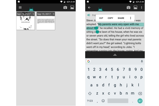 mejores aplicaciones de Android OCR extraer texto