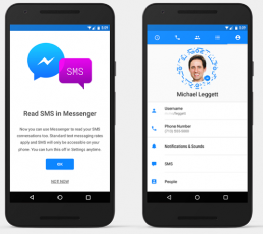 Facebook Messenger SMS