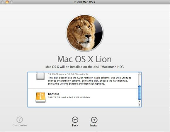 instalación interna de osx