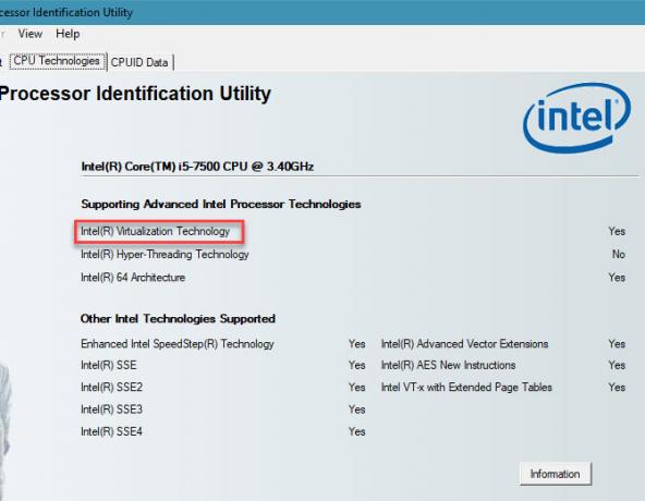 Utilidad de identificación de procesador Intel