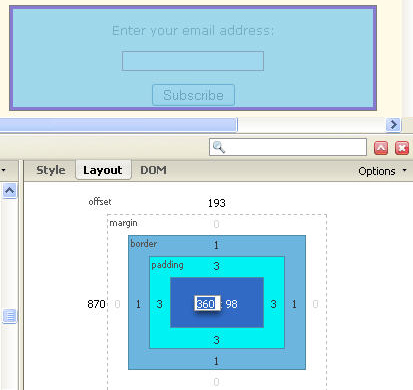 diseño de cajas de firebug