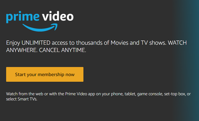registro de video de Amazon Prime