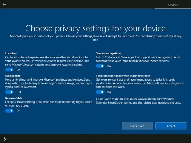 privacidad de los creadores de windows 10