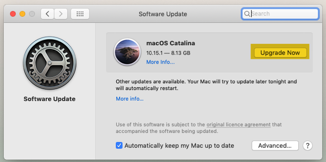 actualización de macOS