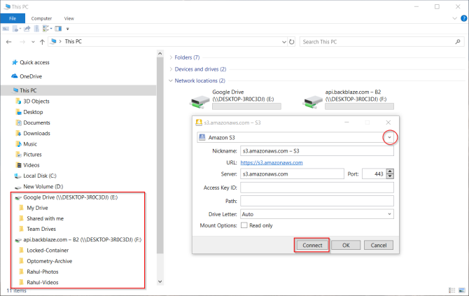 navegar y administrar archivos remotos con pato de montaña