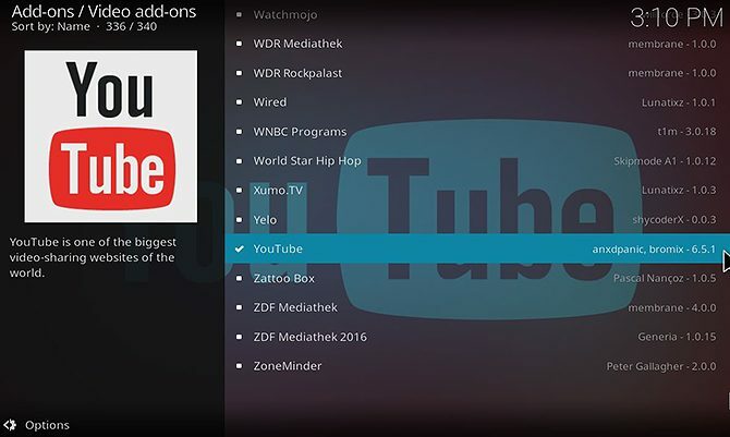 Cómo instalar y usar el complemento Kodi de YouTube: instalar desde el repositorio