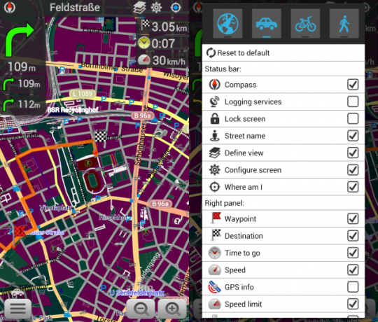 Configuración del mapa OsmAnd