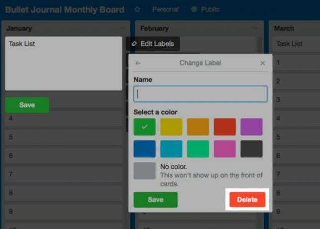 cómo usar trello - eliminar una etiqueta de tarjeta