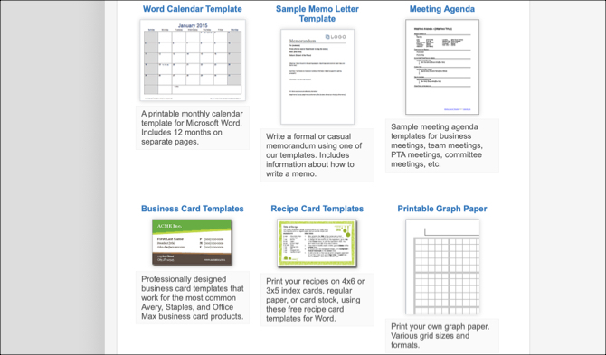 Vertex42 plantillas de Word