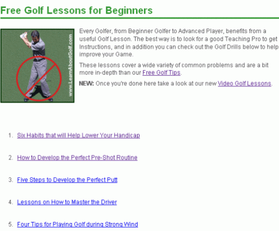 3 grandes sitios web para principiantes para aprender a golpear una pelota de golf lbg1