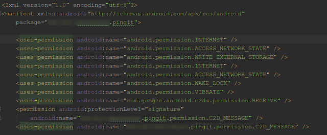 Permisos de código de Android