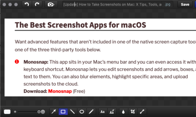 aplicación monosnap para mac