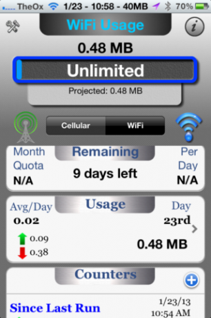 Use Data Master para realizar un seguimiento del uso de datos de su iPhone [iOS, gratis por tiempo limitado] 2013 01 23 10