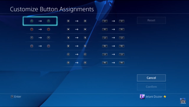 Lista de reasignación de botones PS4