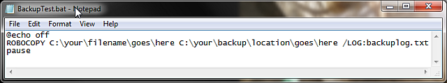 Prueba de copia de seguridad por lotes de Windows