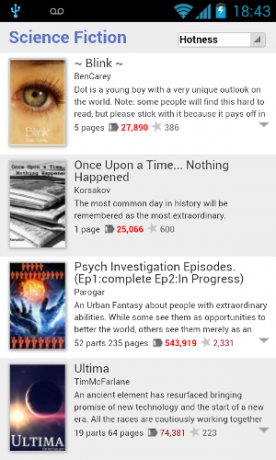 Wattpad para revisión de Android