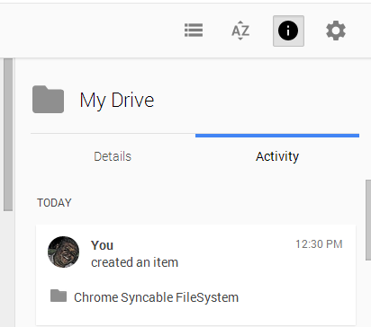 sistema de archivos sincronizables de Chrome