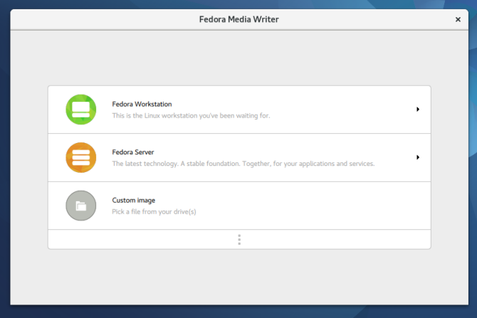 nuevo fedora 25 fedora media writer