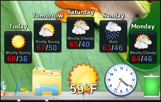ObjectDock: personalice rápidamente su escritorio y aumente su funcionalidad [Windows] ObjectDock Docklets Weather Haga clic y mantenga presionado para ver el pronóstico de 5 días