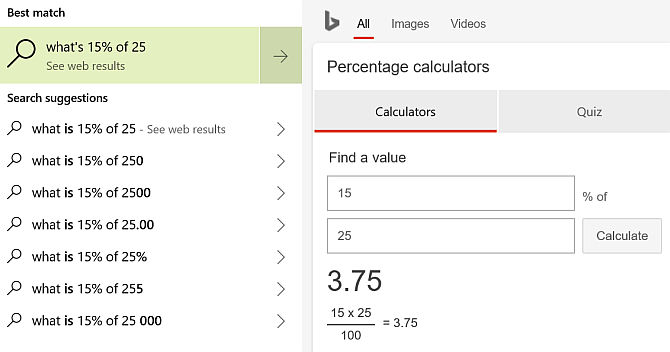 Calculadora de propinas de escritorio Cortana