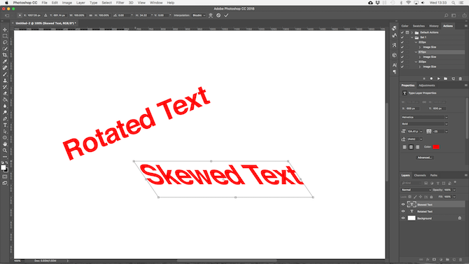 trabajar con texto en photoshop - photoshop skew rotate