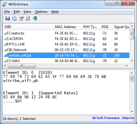 información sobre la red wi-fi