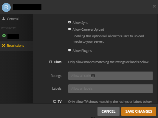 compartir configuraciones de plex