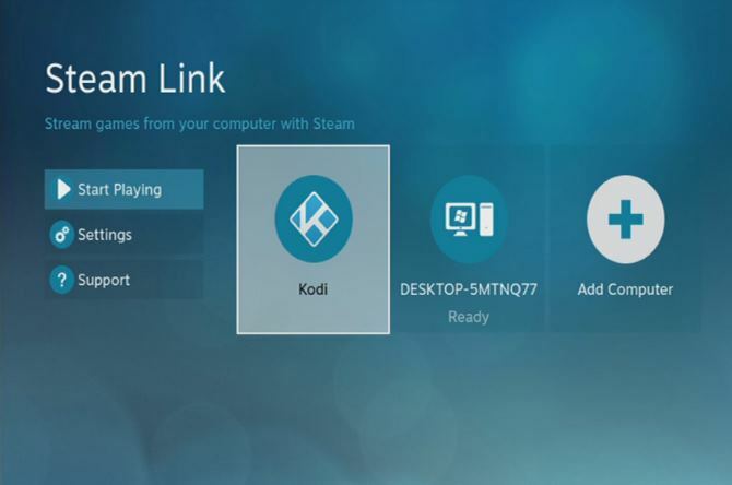 Icono de Kodi después de la instalación en Steam Link