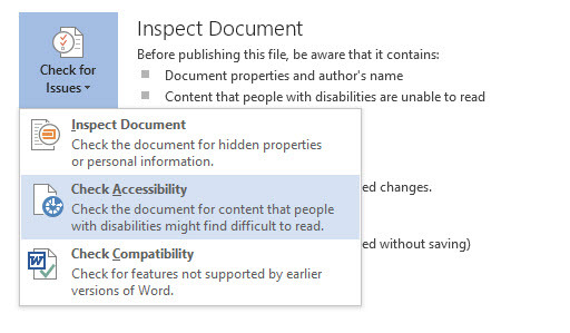 Problemas de accesibilidad de Microsoft Office