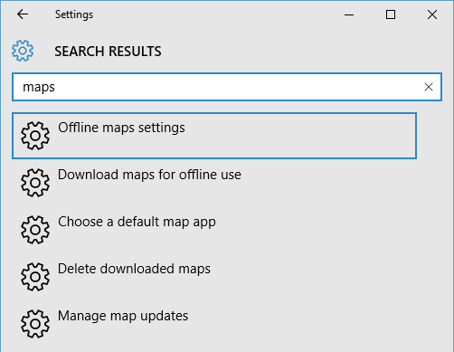 Configuración de mapas de Windows 10