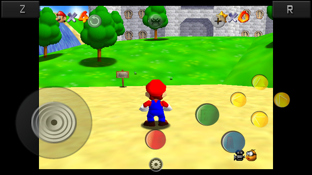 Super Mario 64 como se juega en RetroArch para Android