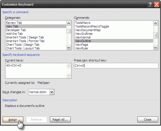 Configurar teclas de acceso directo personalizadas en MS Word y hacer una hoja de trucos Personalizar teclado2