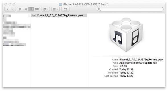 Cómo acceder al archivo ipsw de iOS 7 Beta (y degradar a iOS 6)